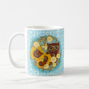 Sonnenblumen-Eulen-Tasse Kaffeetasse