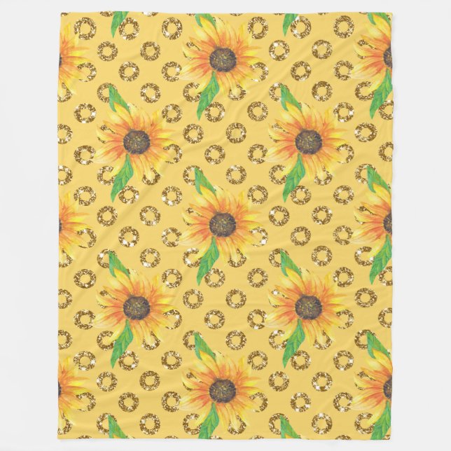 Sonnenblumen-Express Fleecedecke (Vorderseite)