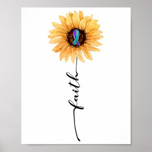 Sonnenblumen Faith Blue Lila Suicide Prevention Aw Poster