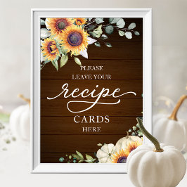 Sonnenblumen Fall Brautparty Rezeptionskarten Zeic Poster