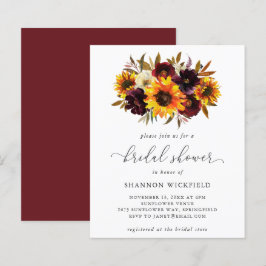 Sonnenblumen Fall Budget Brautdusche Einladung
