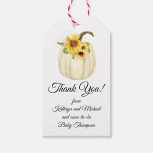 Sonnenblumen Fall Floral Pumpkin Danke Baby Girl Geschenkanhänger