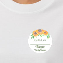 Sonnenblumen-Familientreffen Namensschild