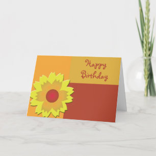 Sonnenblumen Farbblock Happy Birthday Karte