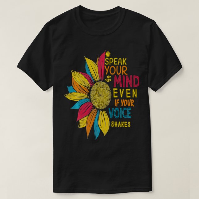 Sonnenblumen farbenfroh sprechen Ihren Geist, auch T-Shirt (Design vorne)