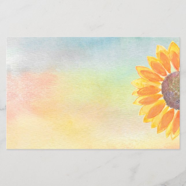 Sonnenblumen farbiges Aquarellpapier (Vorderseite)