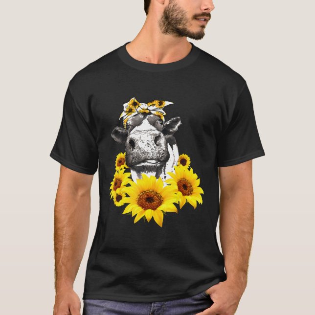Sonnenblumen-Färse Bauer-Färse Kuh T-Shirt (Vorderseite)