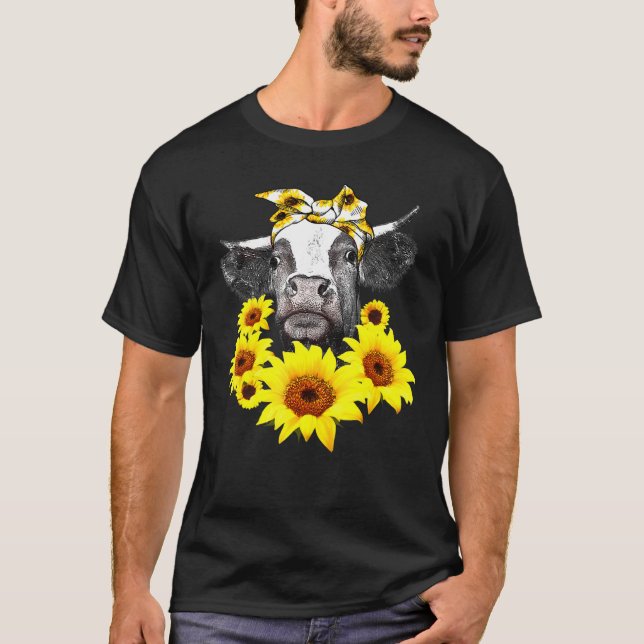 Sonnenblumen-Färse-Bauer-Färse-Kuh T-Shirt (Vorderseite)