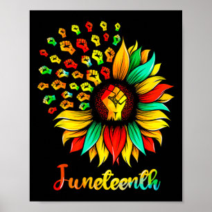 Sonnenblumen-Faust Juneteenth Schwarze Geschichte Poster