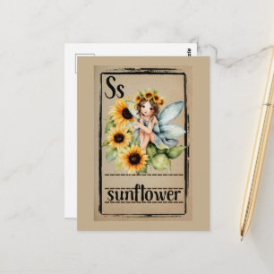 Sonnenblumen Fee Postkarte