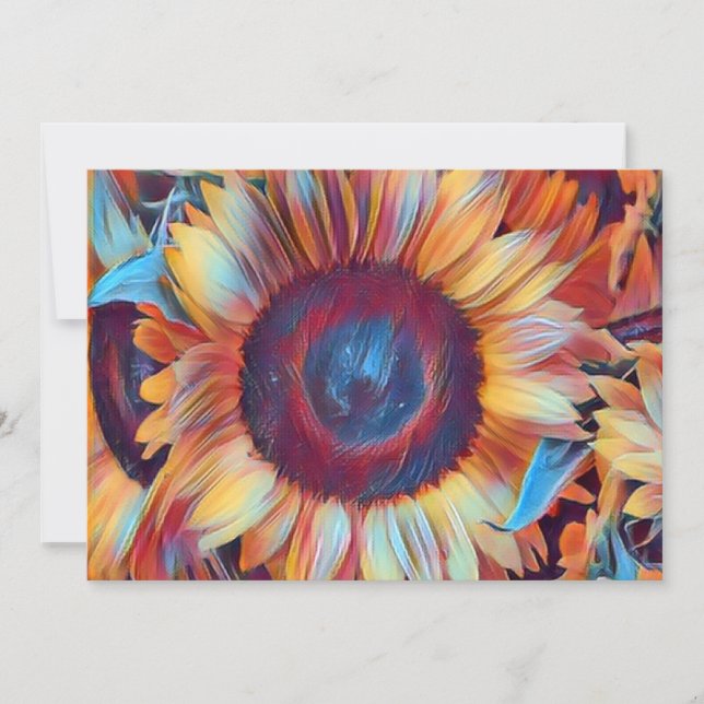 Sonnenblumen Feiertagskarte (Vorderseite)