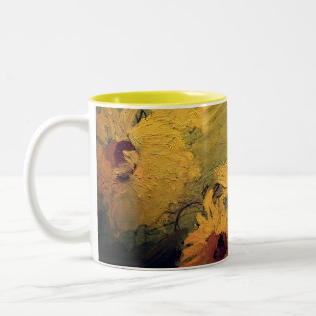 Sonnenblumen, Felder mit Sonnenblumen bemalt Tasse (Links)