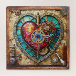 Sonnenblumen Festglass Herz Steampunk Serie Puzzle