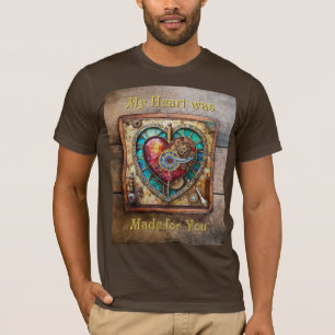 Sonnenblumen Festglass Herz Steampunk Serie T-Shirt