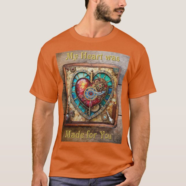 Sonnenblumen Festglass Herz Steampunk Serie T-Shirt (Vorderseite)