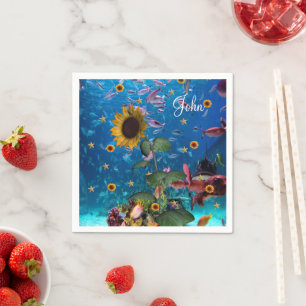 Sonnenblumen Fisch Papier Napkins Serviette