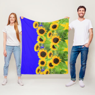 Sonnenblumen Fleece Blanket Ukraine Flaggenfarben