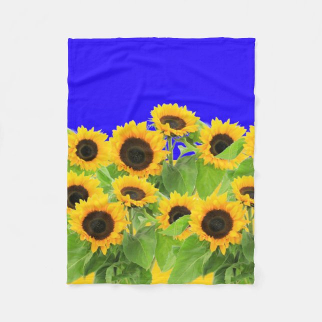Sonnenblumen Fleece Blanket ukrainische Flaggenfar (Vorderseite)