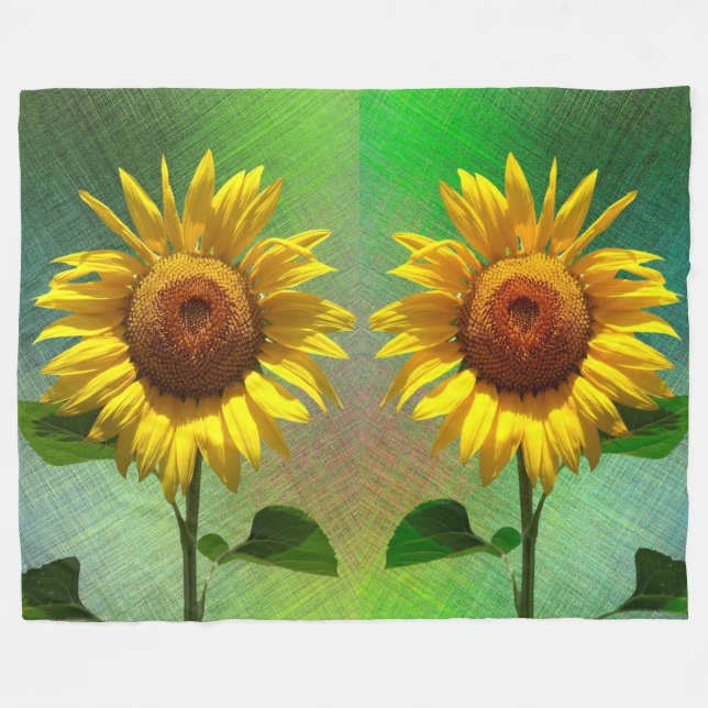 Sonnenblumen Fleecedecke (Vorderseite (Horizontal))