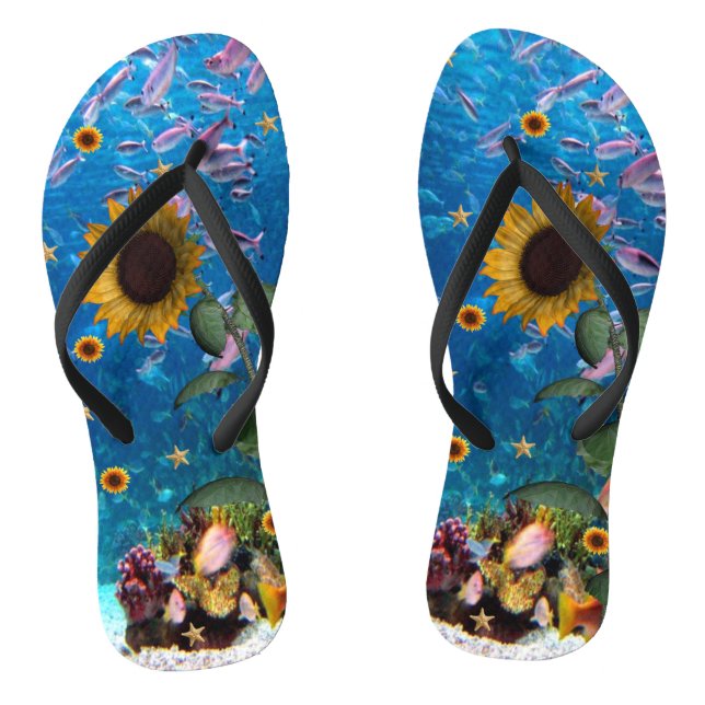 Sonnenblumen Flip Flops (Fußbett)