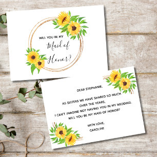 Sonnenblumen Floral Gelb Wirst du meine Trauzeugin Einladung
