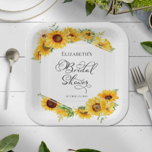 Sonnenblumen Floralbogen Herbst Brautdusche Pappteller
