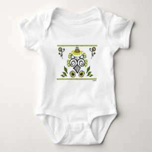 Sonnenblumen Folk Pattern von Alexandra Cook Baby Strampler