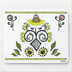 Sonnenblumen Folk Pattern von Alexandra Cook Mousepad