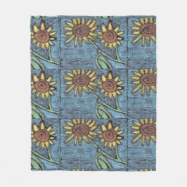 Sonnenblumen Forever - Kinder Kunst für CHOC Fleecedecke