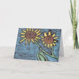 Sonnenblumen Forever - Kinderkunst für CHOC Dankeskarte