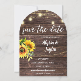 Sonnenblumen Foto & Holz & Lichter Save the Date A Einladung