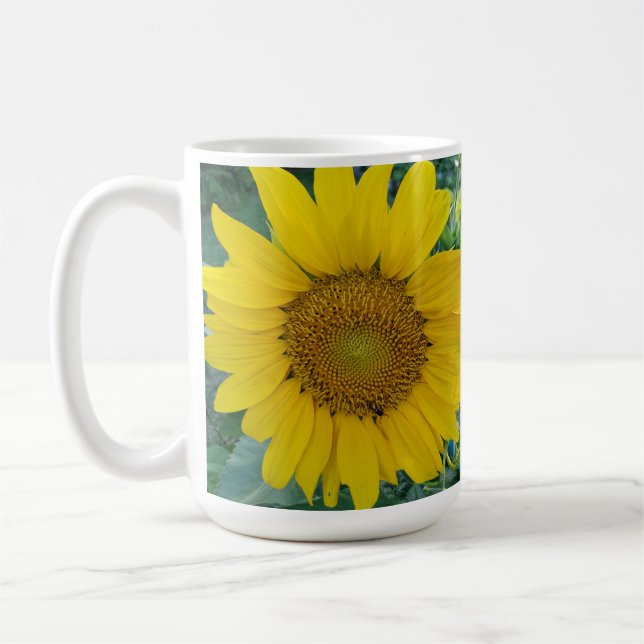 Sonnenblumen-Foto Kaffeetasse (Links)
