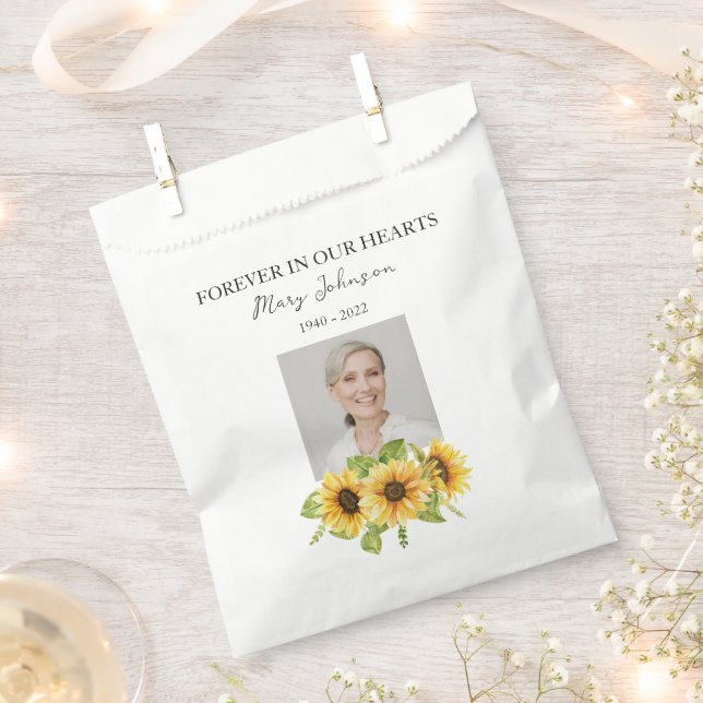 Sonnenblumen-Foto Trauerfeier Beerdigung Geschenktütchen (Ausgeschnitten)