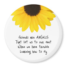 Sonnenblumen Freunde sind Engel Zitat