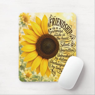 Sonnenblumen-Freundschaftszitat Mousepad