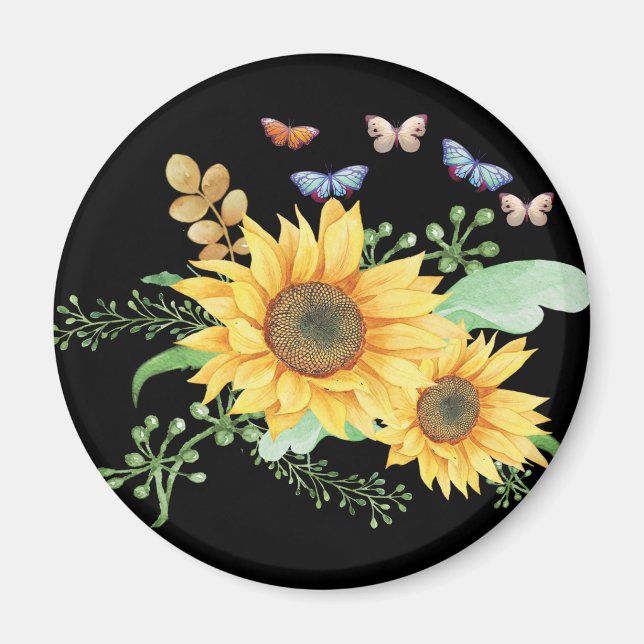 Sonnenblumen Frühling Magnet (Vorne)