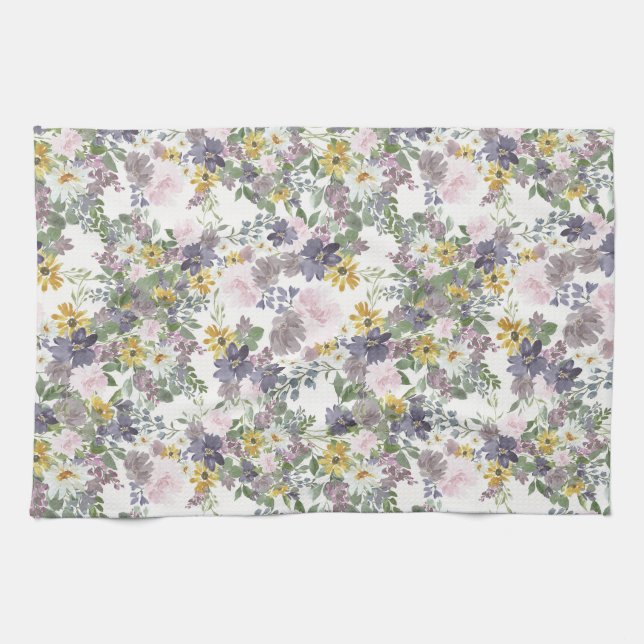 Sonnenblumen-Frühlingsblumen Geschirrtuch (Horizontal)