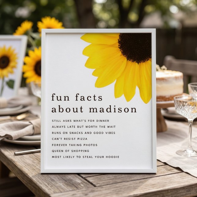 Sonnenblumen-Fun-Facts 18. Geburtstagsfeier Poster (Von Creator hochgeladen)