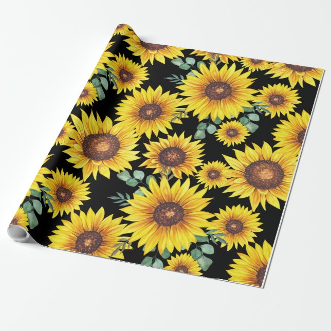 Sonnenblumen für ein bedeutendes Geschenk Geschenkpapier (Ungerollt)