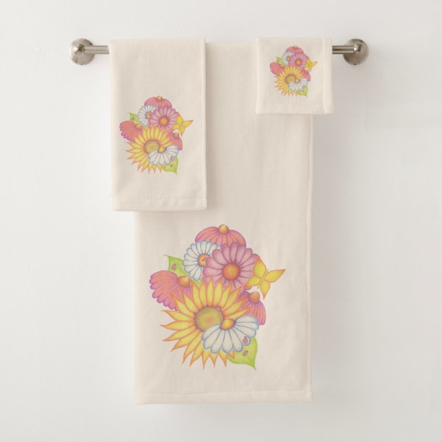 Sonnenblumen-Gänseblümchen-Handtuch-Set Badhandtuch Set (Insitu)