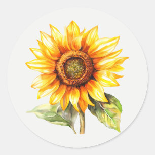 Sonnenblumen-Garten-Blumen-Blumenkunst Runder Aufkleber