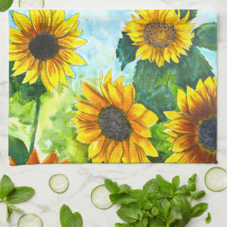 Sonnenblumen-Gartentuch | Sonnenschein-Küchendekor Geschirrtuch