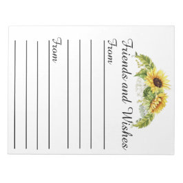 Sonnenblumen-Gästebuch Hochzeit / Jeden Anlaß Notizblock