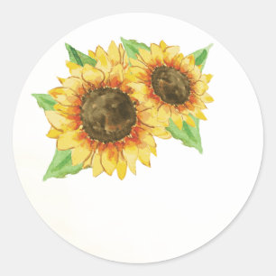 Sonnenblumen Gastgeschenk Hochzeit Aufkleber