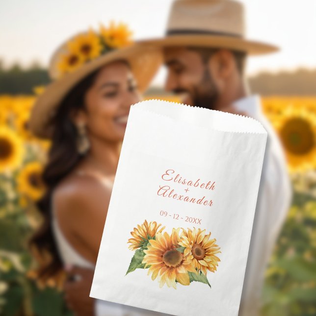 Sonnenblumen-Gastgeschenk Hochzeit Geschenktütchen (Von Creator hochgeladen)