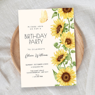Sonnenblumen-Geburtstag Einladung