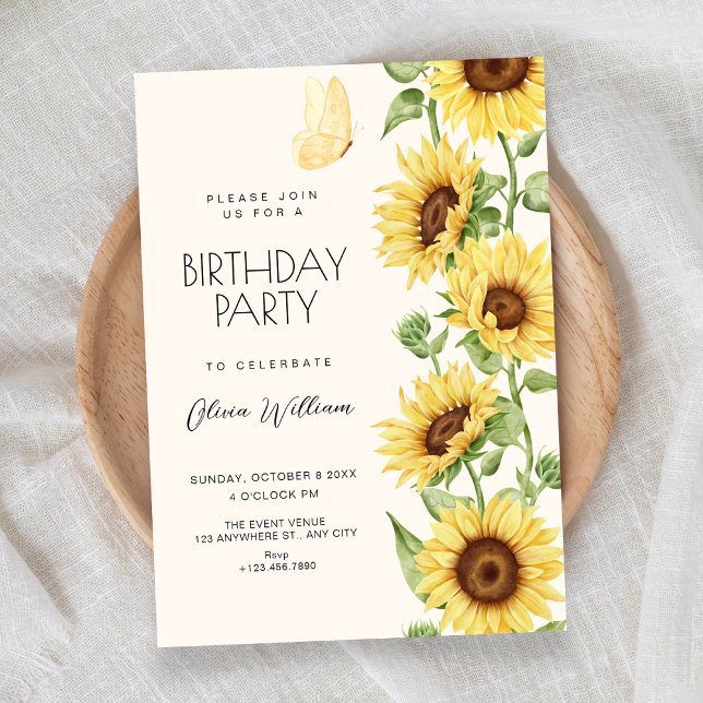 Sonnenblumen-Geburtstag Einladung (Von Creator hochgeladen)