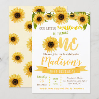 Sonnenblumen Geburtstagsparty Einladungen