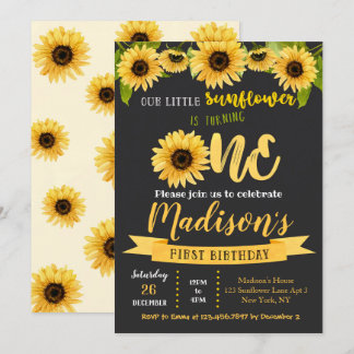 Sonnenblumen Geburtstagsparty Einladungen