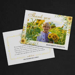 Sonnenblumen-Gedenkstätte In Lieber Erinnerung Dankeskarte